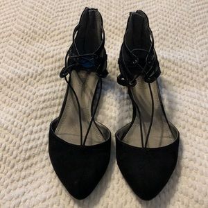 Black ankle lace up shoe